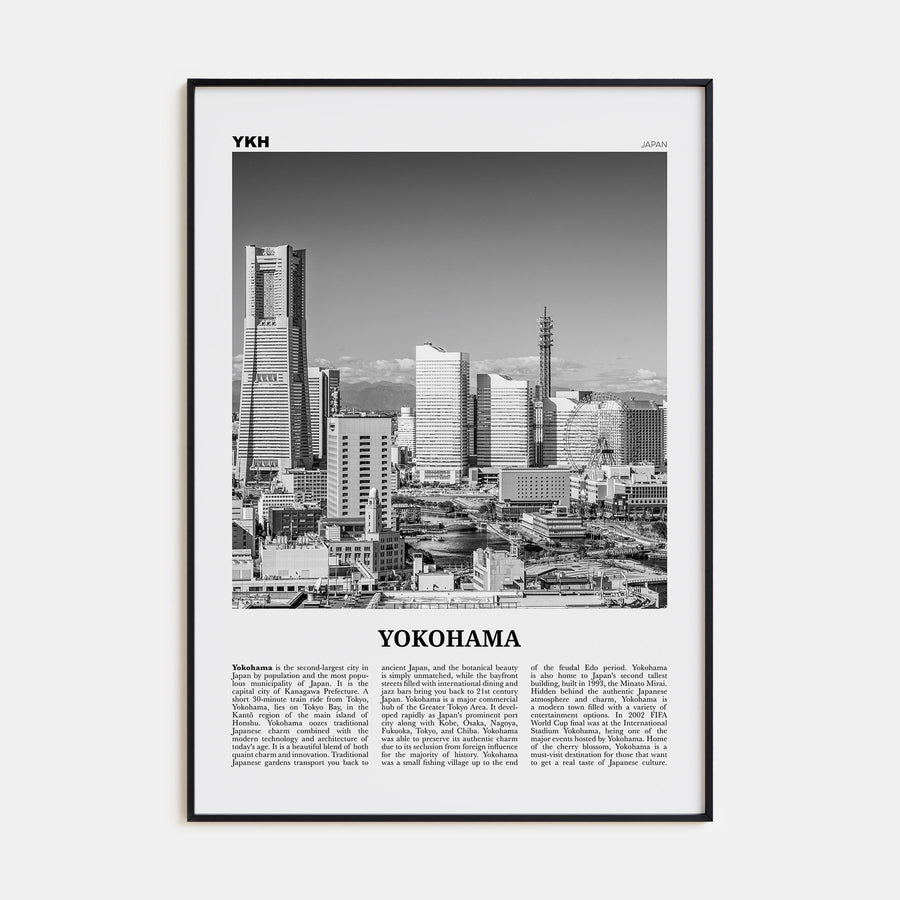 Yokohama Travel B&W Poster
