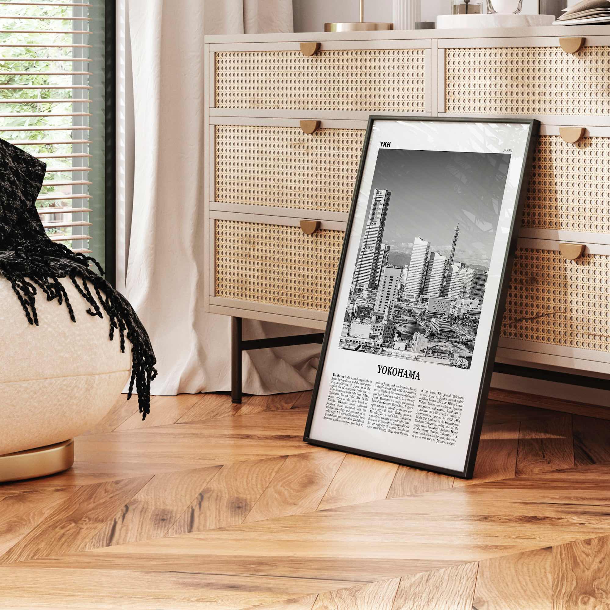 Yokohama Print Black and White, Yokohama Wall Art, Yokohama Poster, Yokohama Photo, Yokohama Wall Décor, Japan, Kanagawa, 横浜市