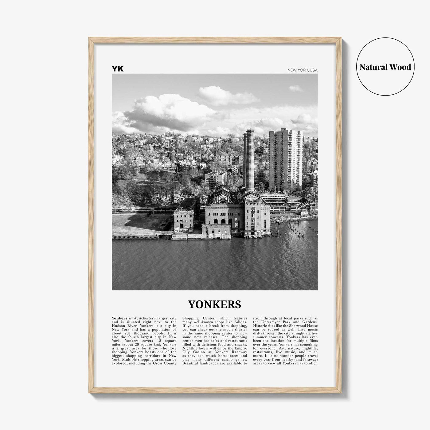 Yonkers Print Black and White, Yonkers Wall Art, Yonkers Poster, Yonkers Photo, Yonkers Wall Décor, New York, USA, United States