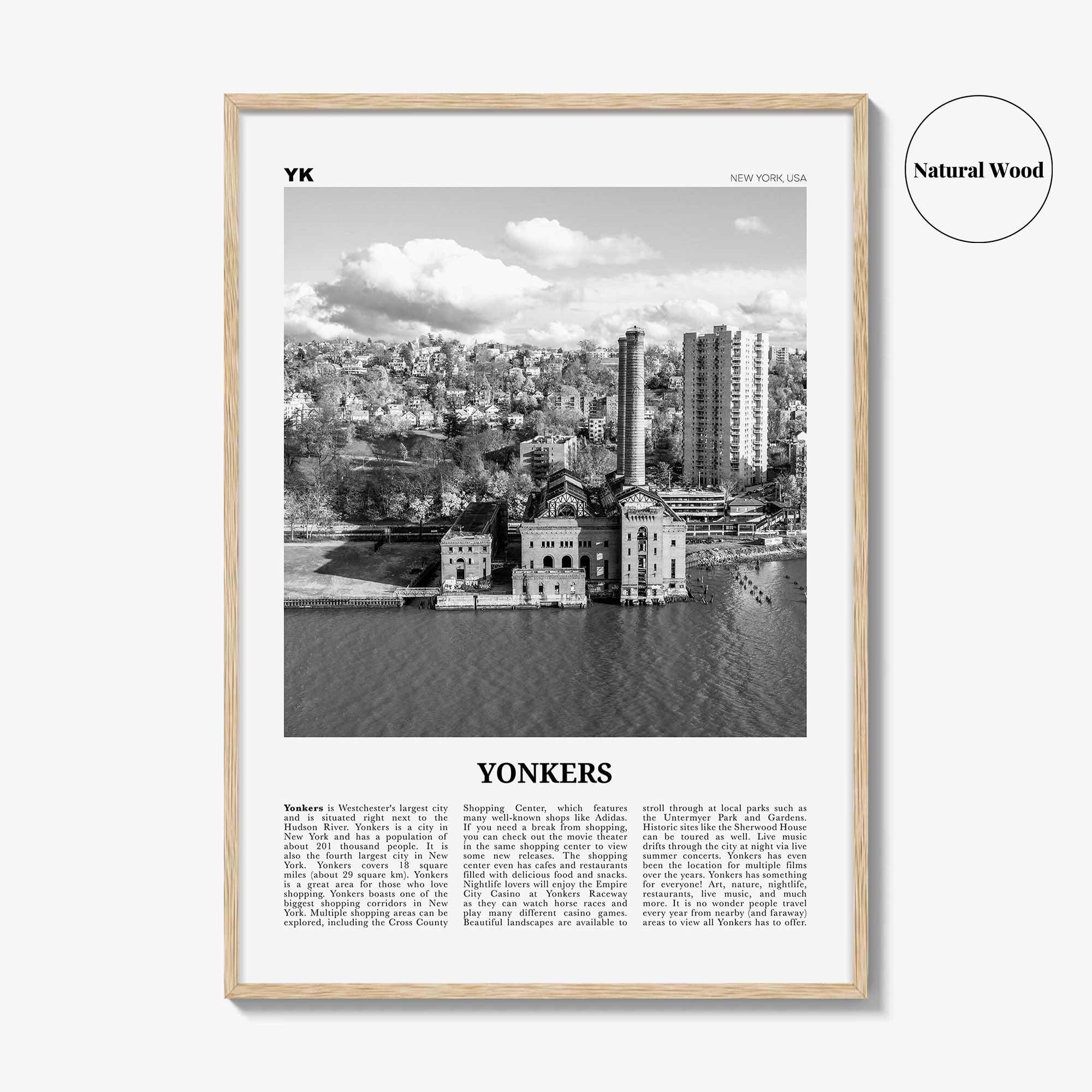 Yonkers Print Black and White, Yonkers Wall Art, Yonkers Poster, Yonkers Photo, Yonkers Wall Décor, New York, USA, United States