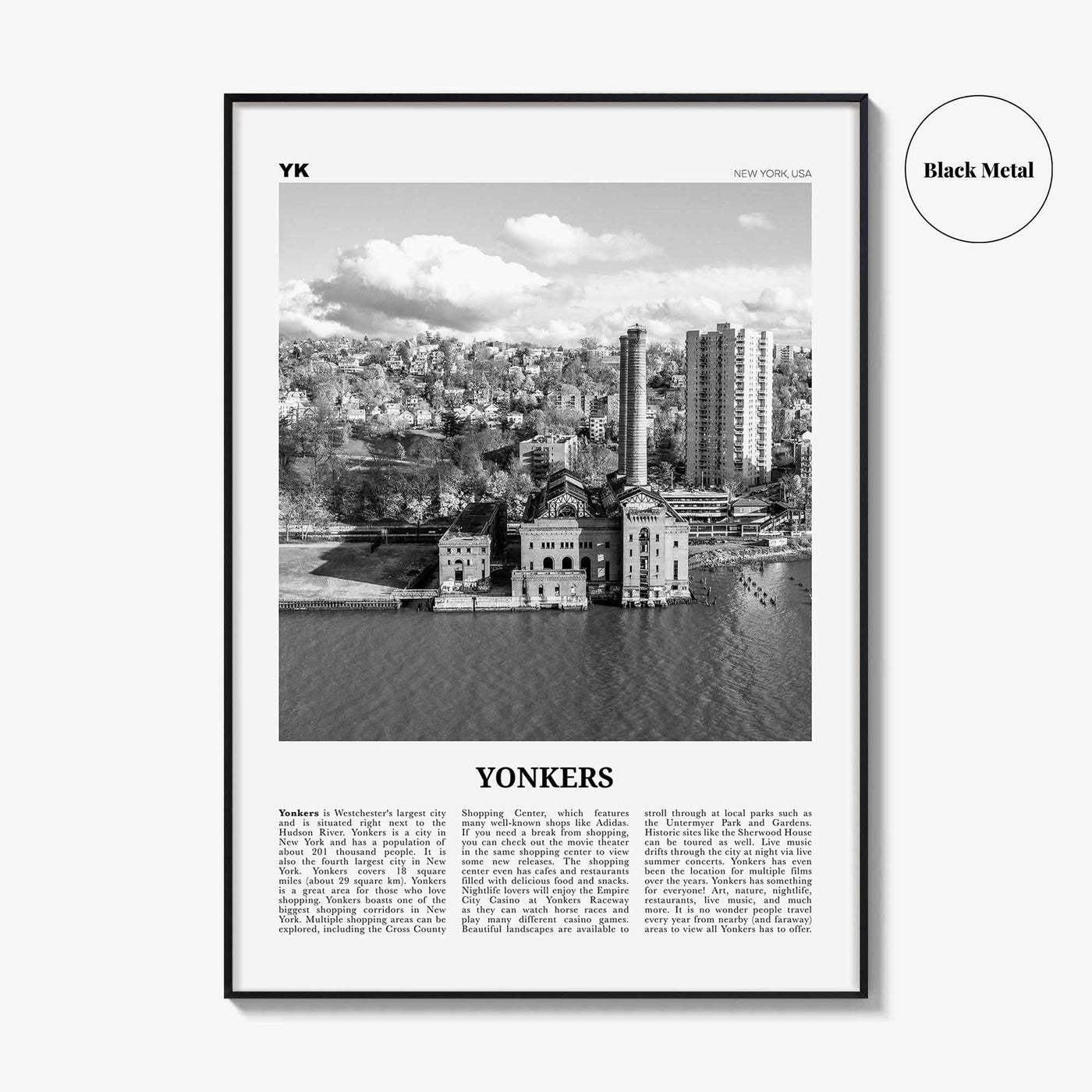 Yonkers Print Black and White, Yonkers Wall Art, Yonkers Poster, Yonkers Photo, Yonkers Wall Décor, New York, USA, United States