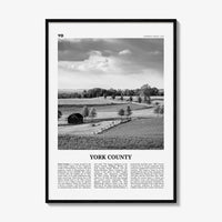 York County Print Black and White, York County Wall Art, York County Poster, York County Photo, York County Wall Décor, York County Map
