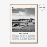 York County Print Black and White, York County Wall Art, York County Poster, York County Photo, York County Wall Décor, York County Map