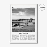 York County Print Black and White, York County Wall Art, York County Poster, York County Photo, York County Wall Décor, York County Map