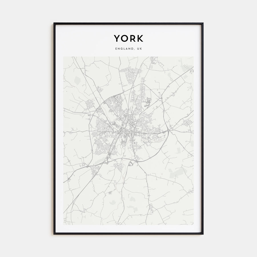 York, England Map Portrait Poster