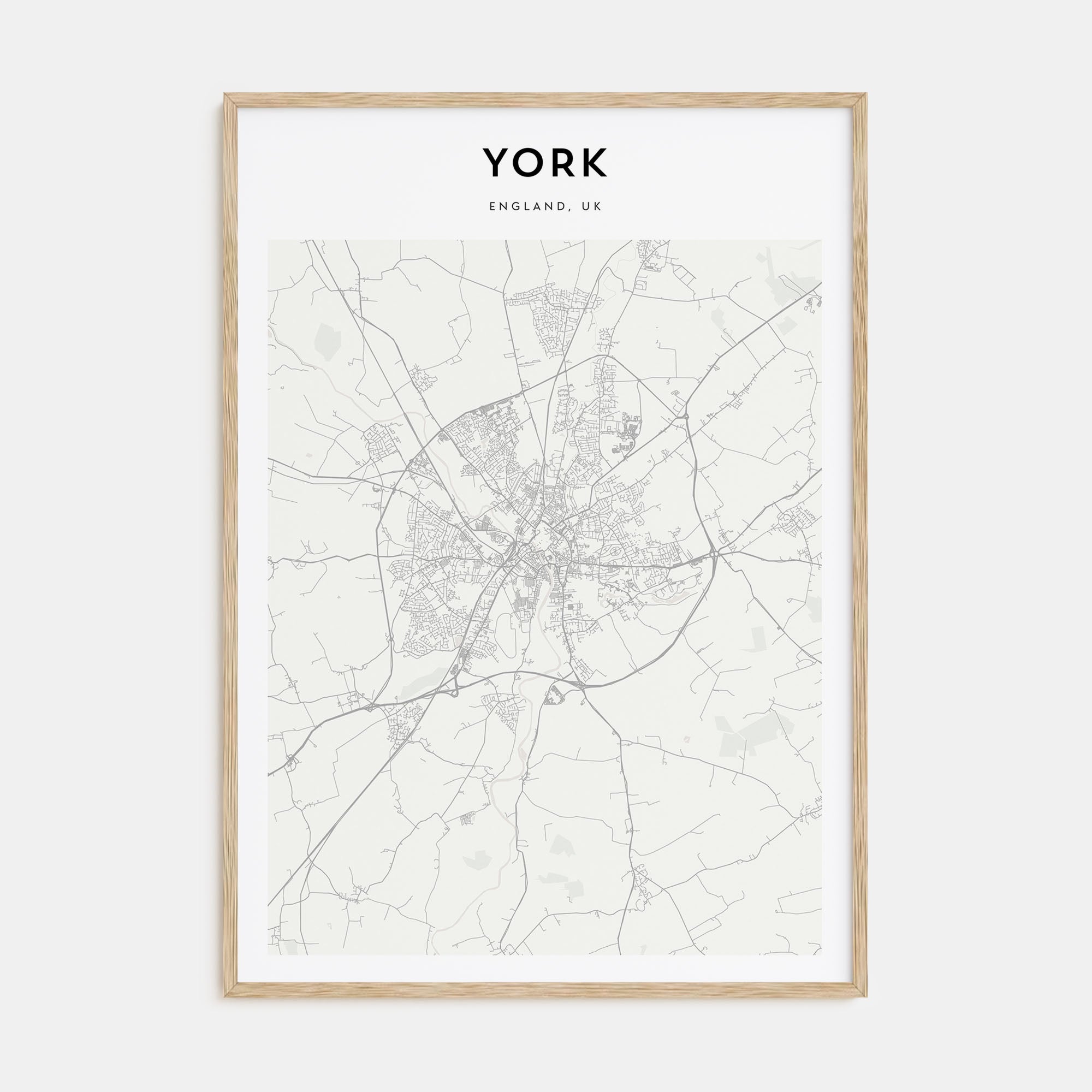 York, England Map Portrait Poster