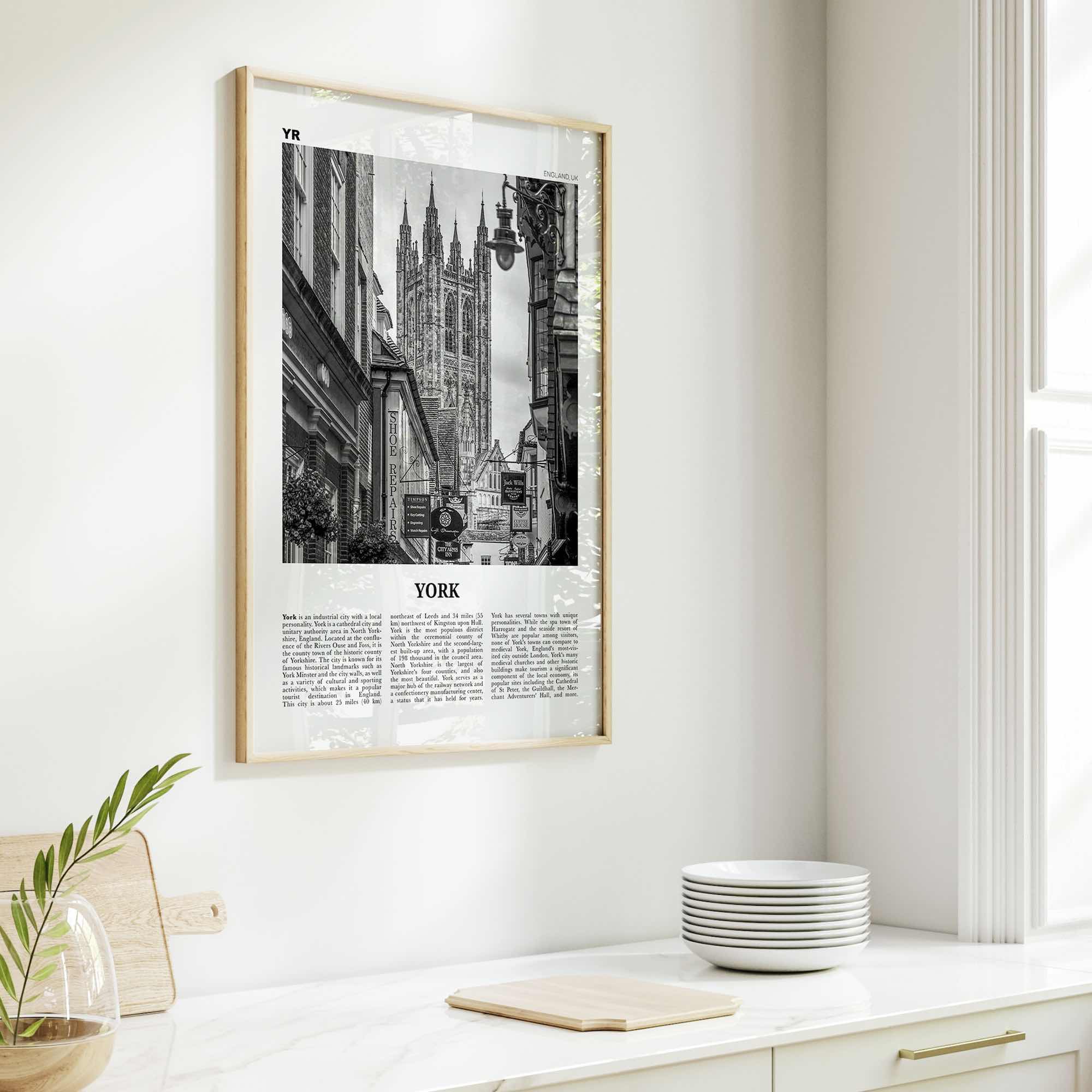 York Print Black and White England, York Wall Art, York Poster, York Photo, York Wall Decor, England, UK, United Kingdom, Europe