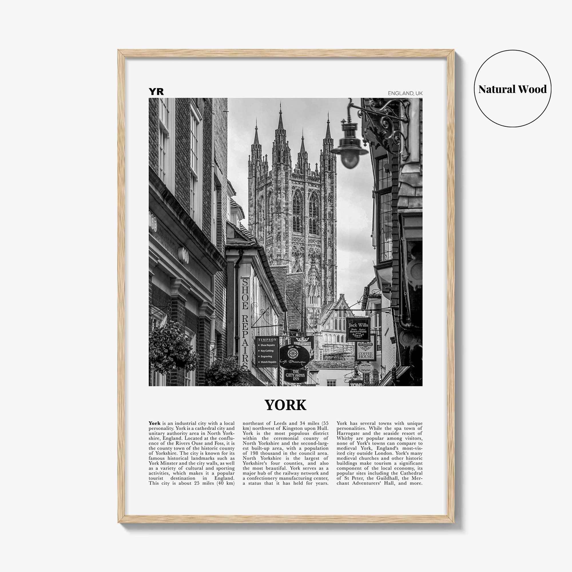 York Print Black and White England, York Wall Art, York Poster, York Photo, York Wall Decor, England, UK, United Kingdom, Europe
