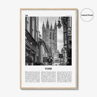 York Print Black and White England, York Wall Art, York Poster, York Photo, York Wall Decor, England, UK, United Kingdom, Europe