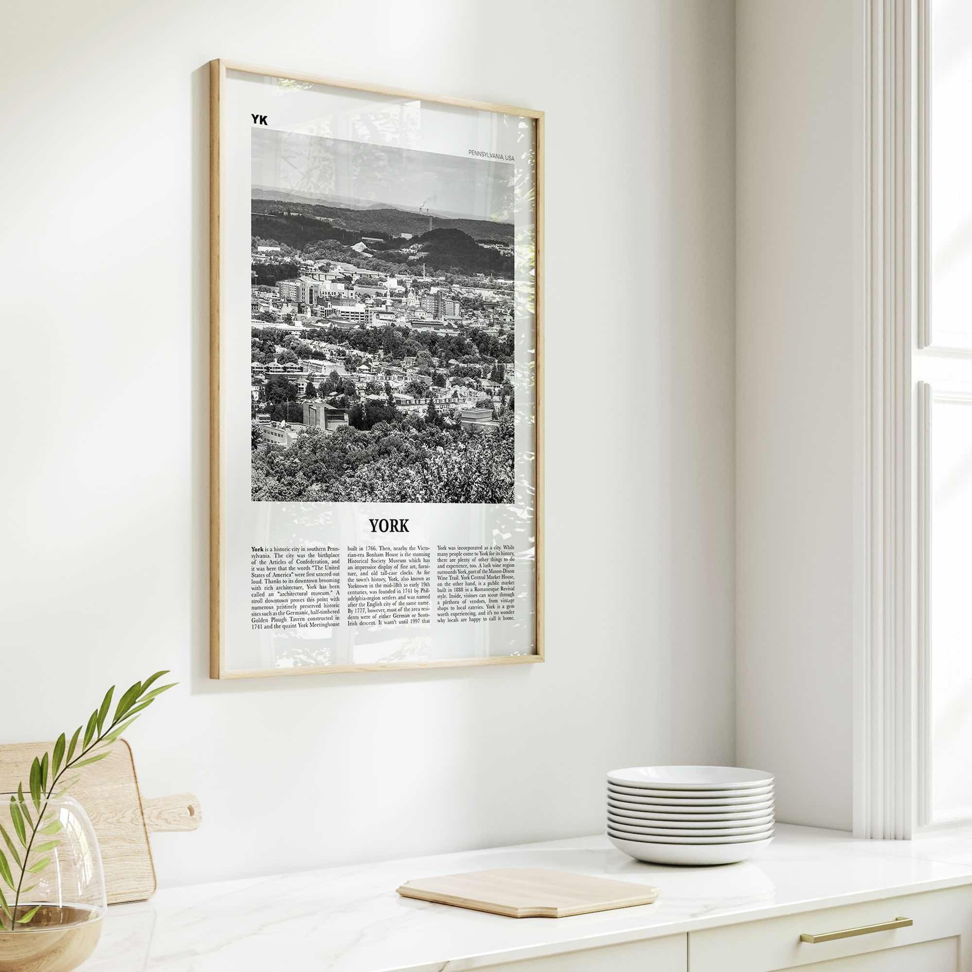 York Print Black and White Pennsylvania, York Wall Art, York Poster, York Photo, York Wall Décor, York Map, Pennsylvania, USA