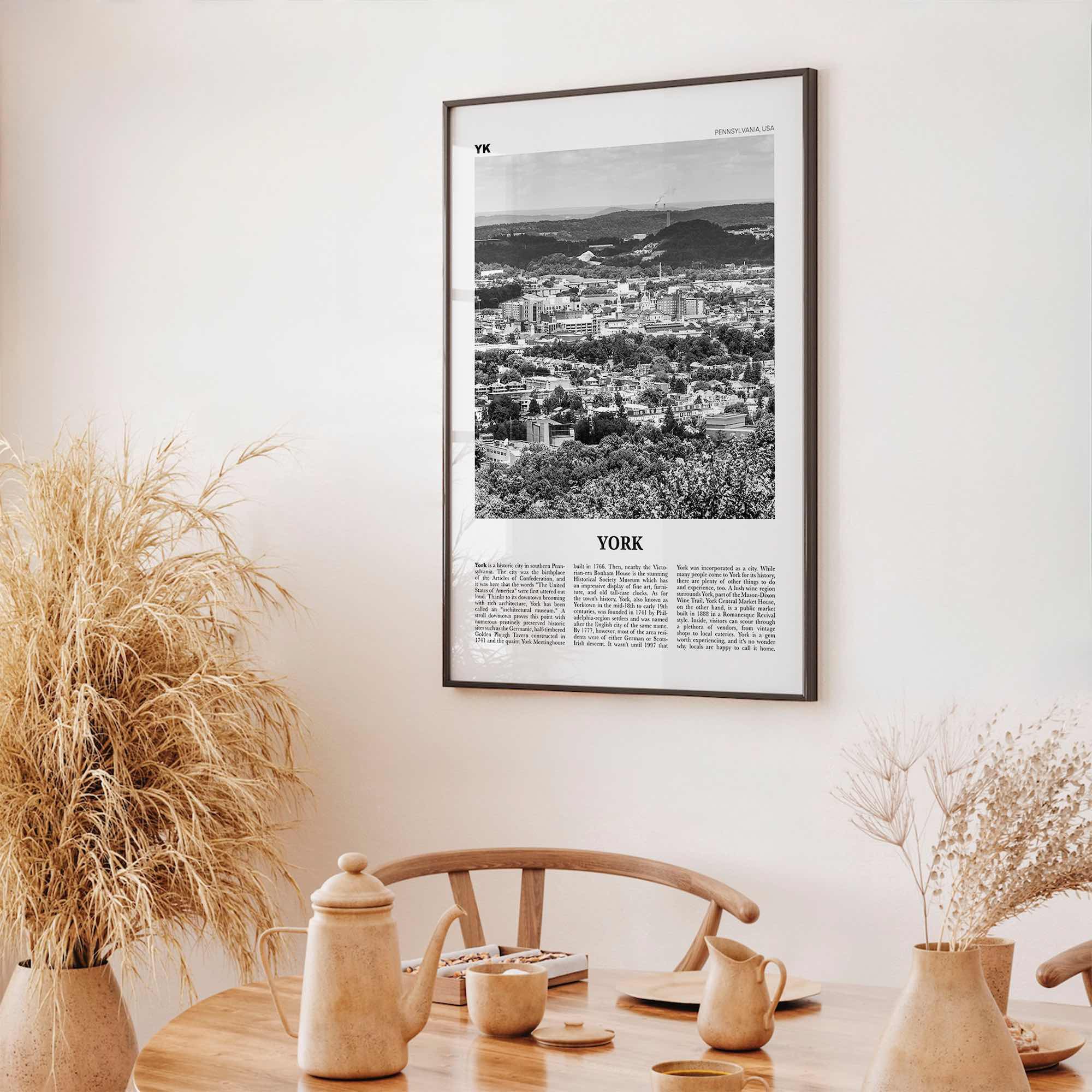 York Print Black and White Pennsylvania, York Wall Art, York Poster, York Photo, York Wall Décor, York Map, Pennsylvania, USA