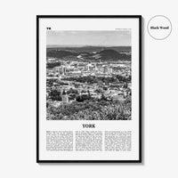 York Print Black and White Pennsylvania, York Wall Art, York Poster, York Photo, York Wall Décor, York Map, Pennsylvania, USA
