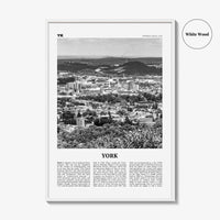 York Print Black and White Pennsylvania, York Wall Art, York Poster, York Photo, York Wall Décor, York Map, Pennsylvania, USA