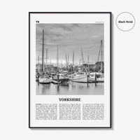Yorkshire Print Black and White, Yorkshire Wall Art, Yorkshire Poster, Yorkshire Photo, Wall Décor, Yorkshire Map, England, United Kingdom