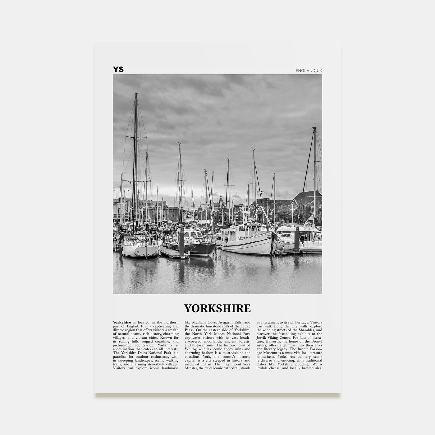 Yorkshire Travel B&W Poster
