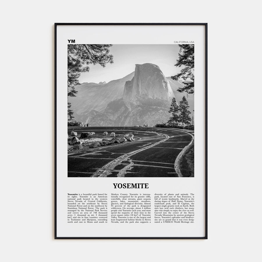 Yosemite National Park Travel B&W No 1 Poster