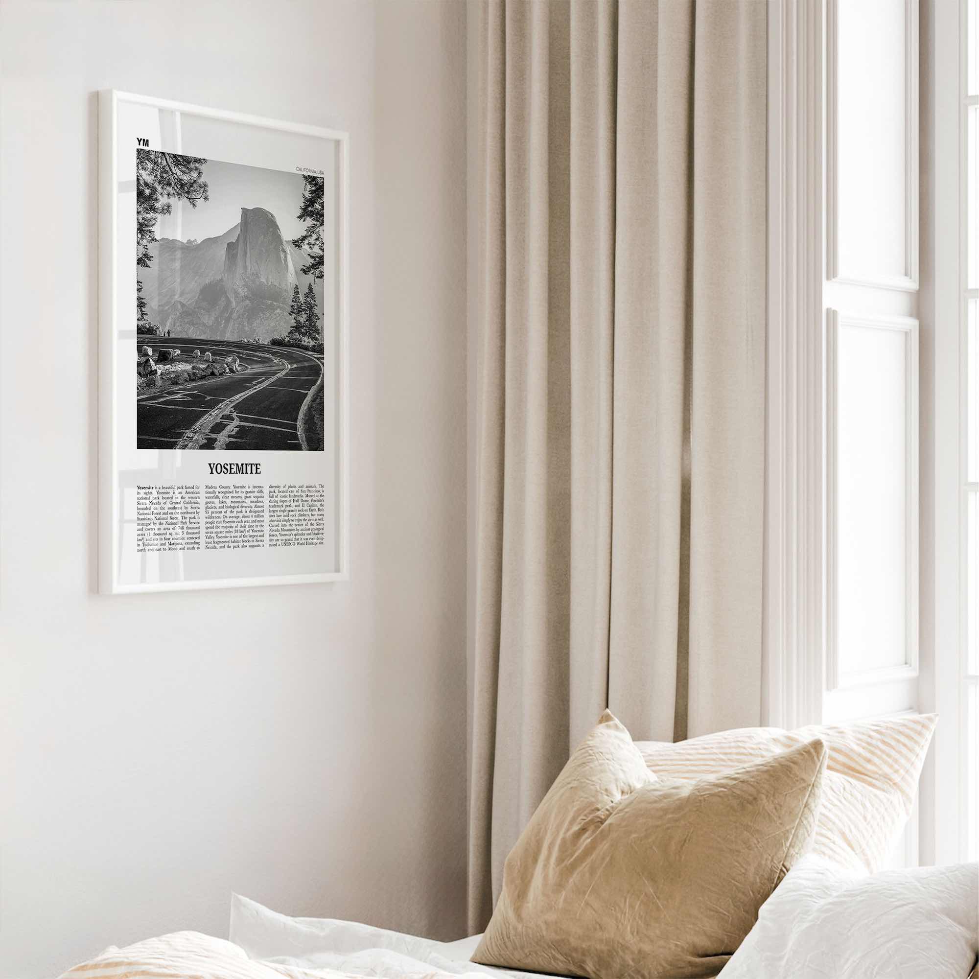 Yosemite National Park Print Black and White No 1, Yosemite Wall Art, Yosemite Poster, Yosemite Photo, California, USA, United States