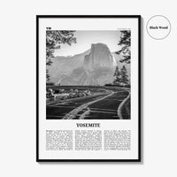 Yosemite National Park Print Black and White No 1, Yosemite Wall Art, Yosemite Poster, Yosemite Photo, California, USA, United States