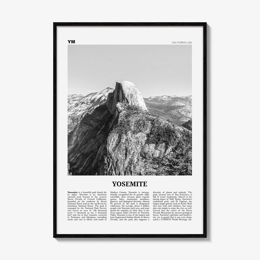 Yosemite National Park Print Black and White No 2, Yosemite Wall Art, Yosemite Poster, Yosemite Photo, California, USA, United States