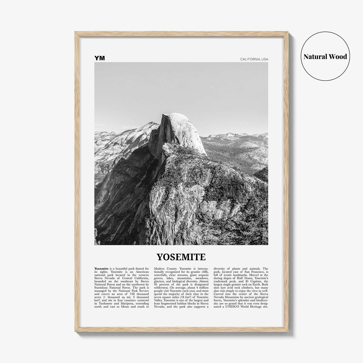 Yosemite National Park Print Black and White No 2, Yosemite Wall Art, Yosemite Poster, Yosemite Photo, California, USA, United States