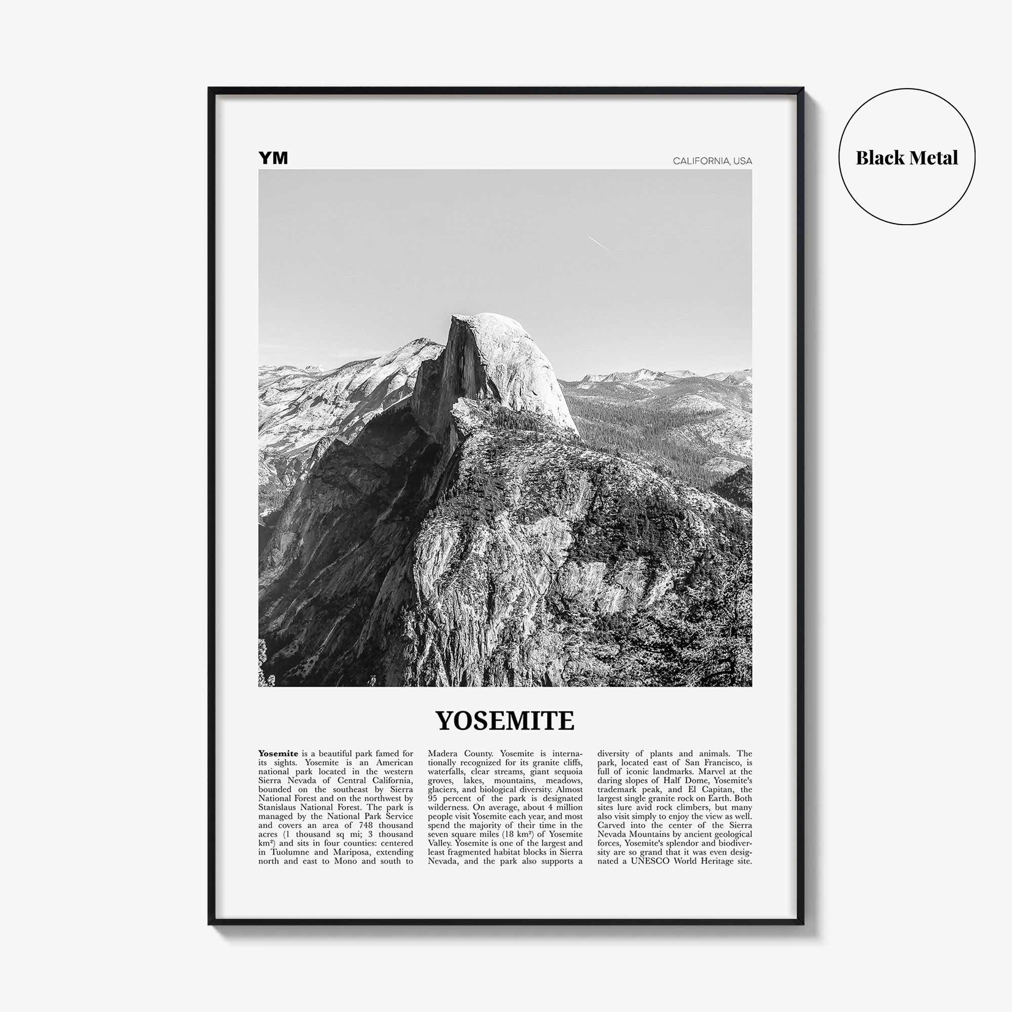 Yosemite National Park Print Black and White No 2, Yosemite Wall Art, Yosemite Poster, Yosemite Photo, California, USA, United States