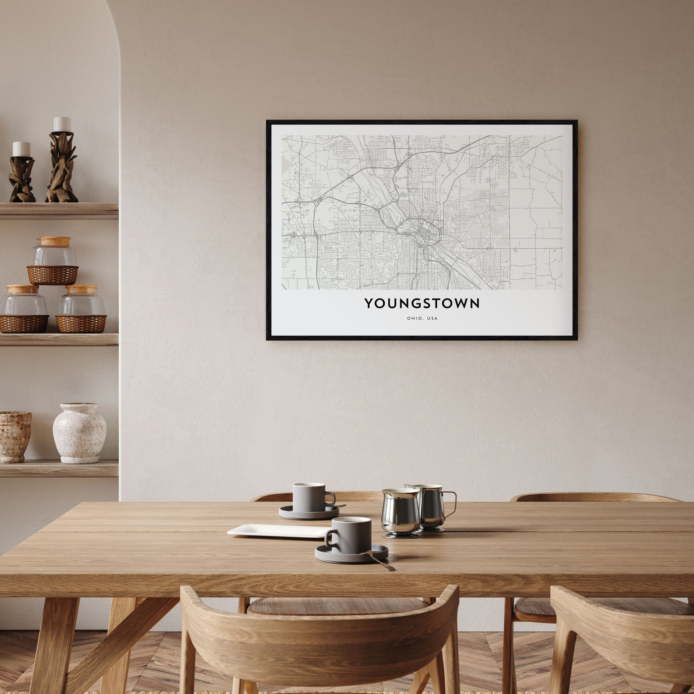 Youngstown Map Landscape Poster