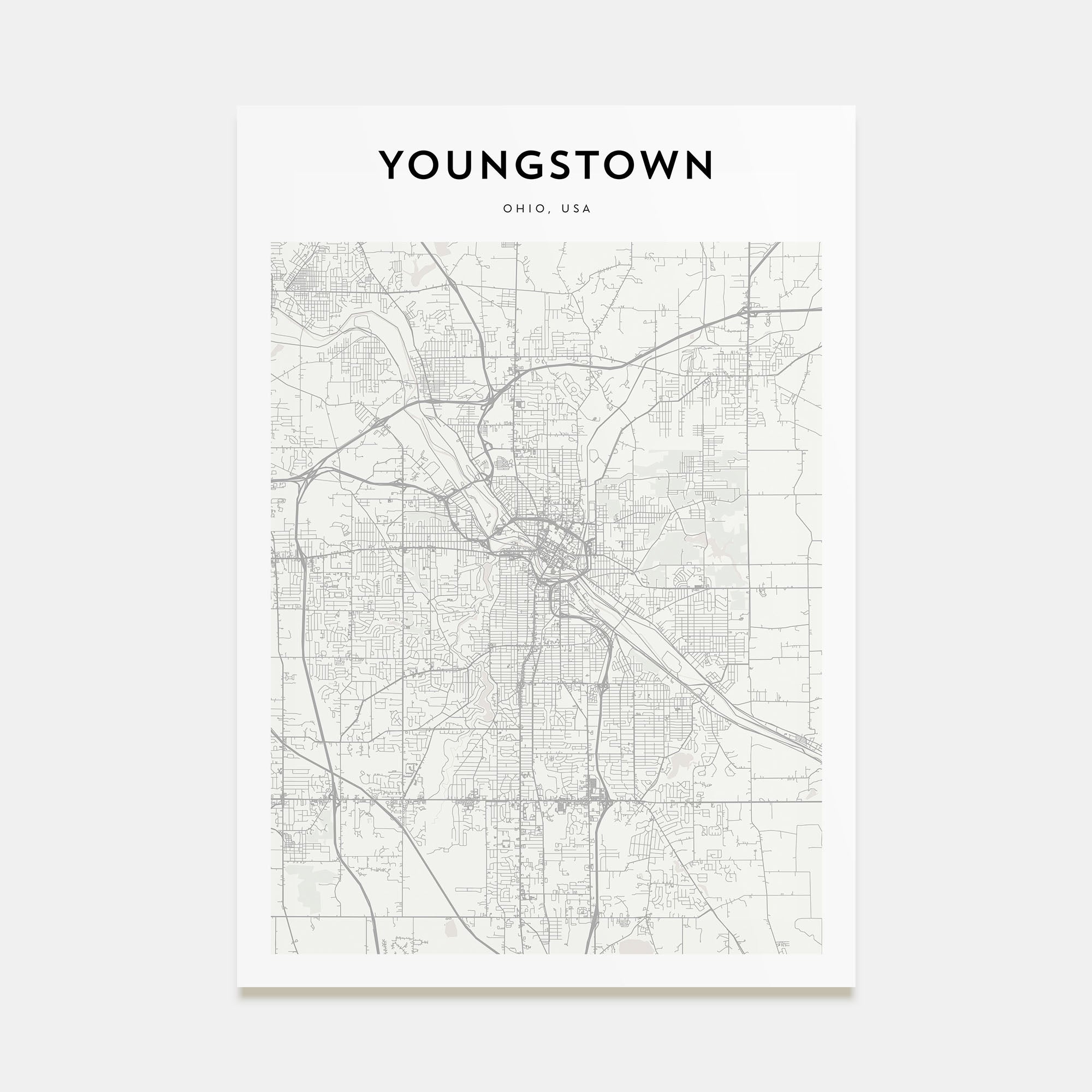 Youngstown Map Portrait Poster