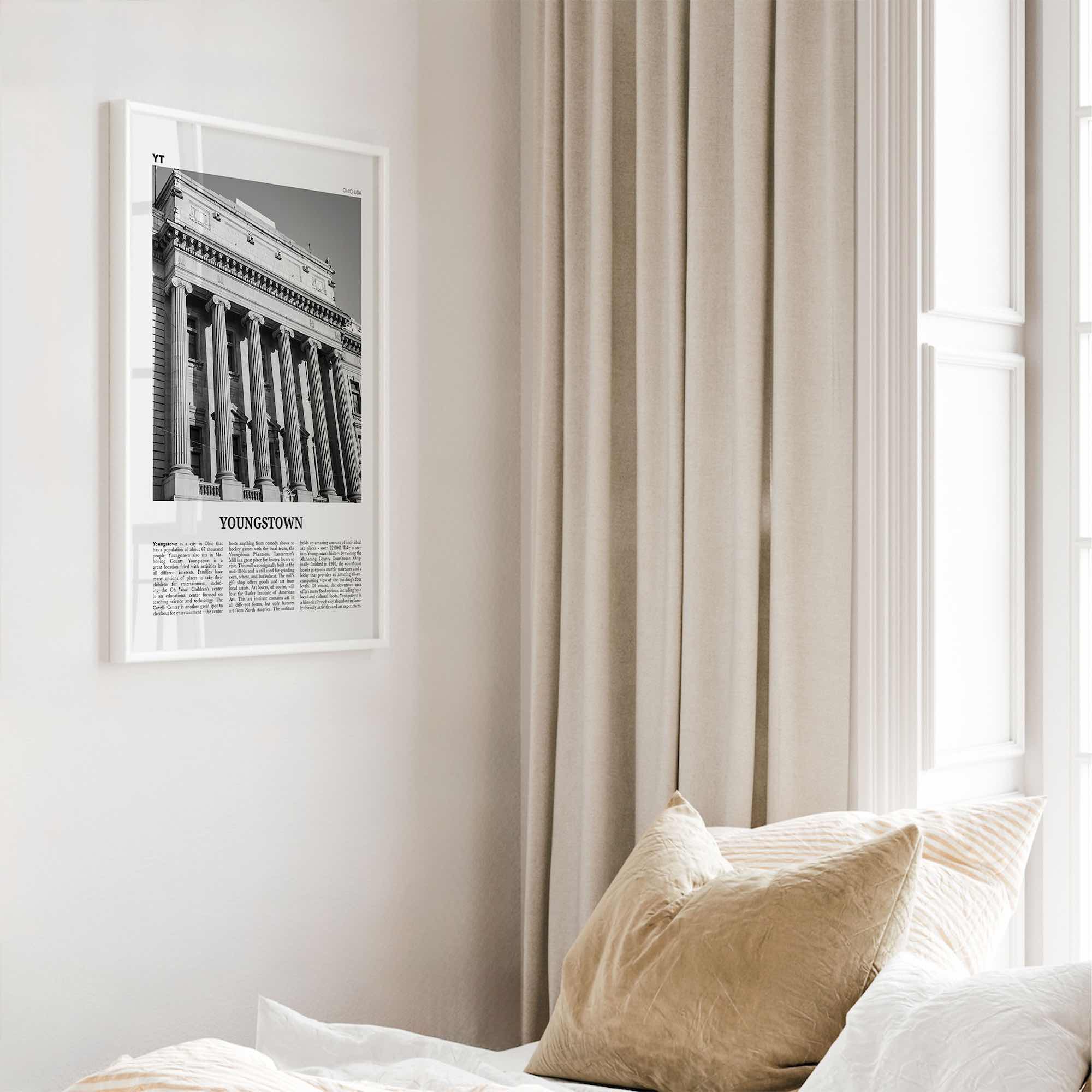 Youngstown Print Black and White, Youngstown Wall Art, Youngstown Poster, Youngstown Photo, Youngstown Wall Décor, Ohio, USA, United States