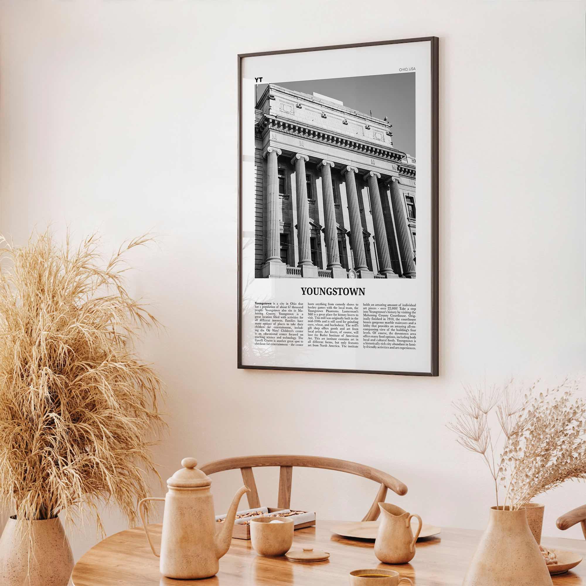 Youngstown Print Black and White, Youngstown Wall Art, Youngstown Poster, Youngstown Photo, Youngstown Wall Décor, Ohio, USA, United States