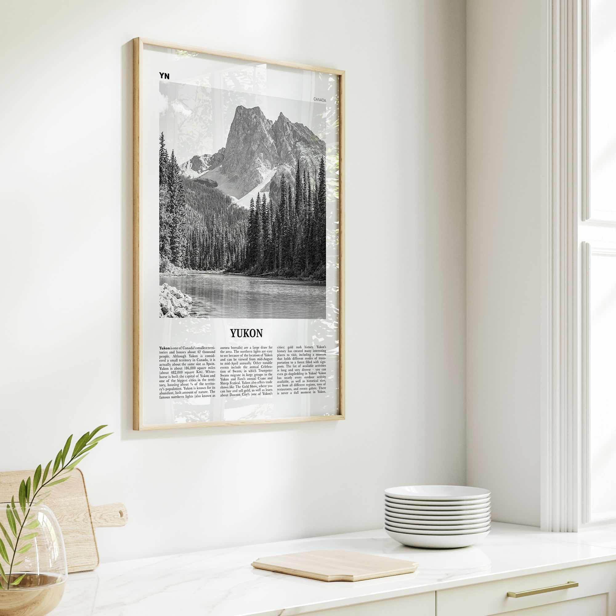 Yukon Print Black and White, Yukon Wall Art, Yukon Poster, Yukon Photo, Yukon Wall Decor, Canada