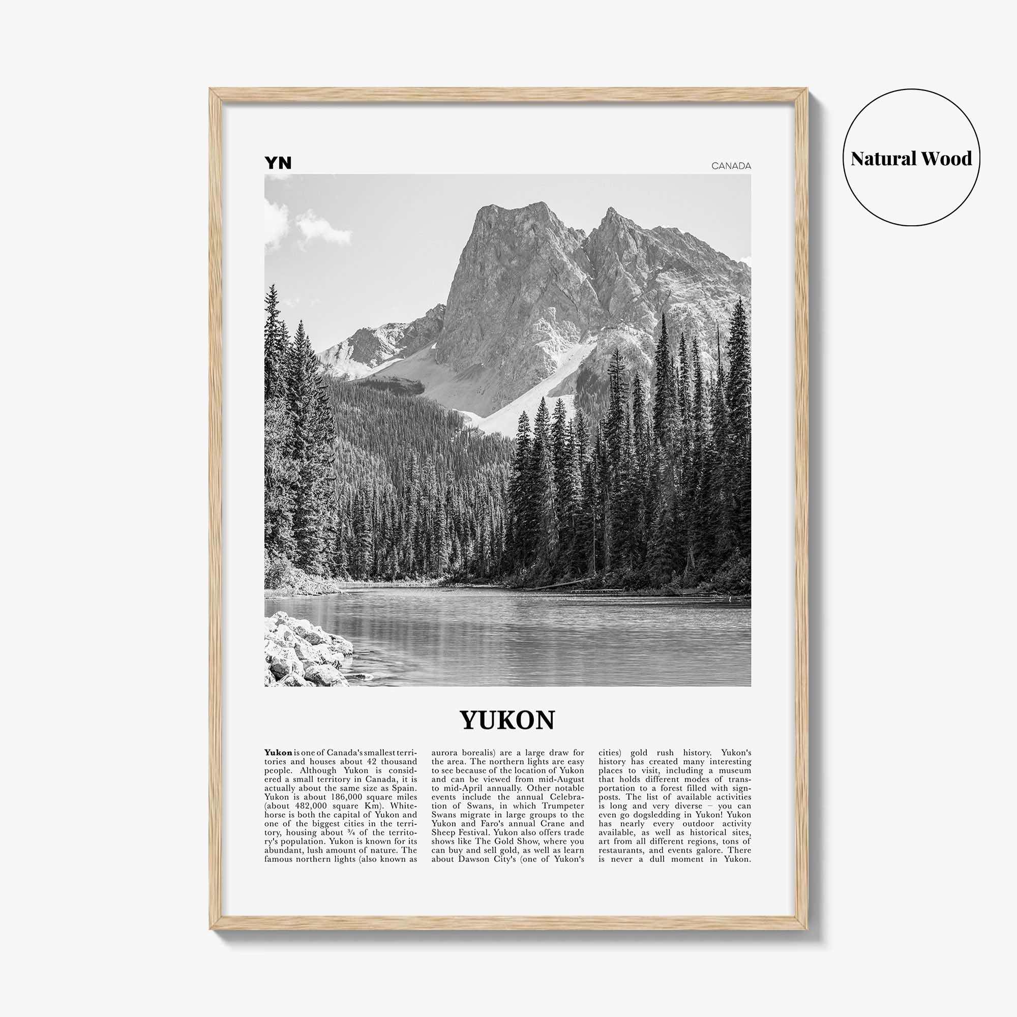 Yukon Print Black and White, Yukon Wall Art, Yukon Poster, Yukon Photo, Yukon Wall Decor, Canada