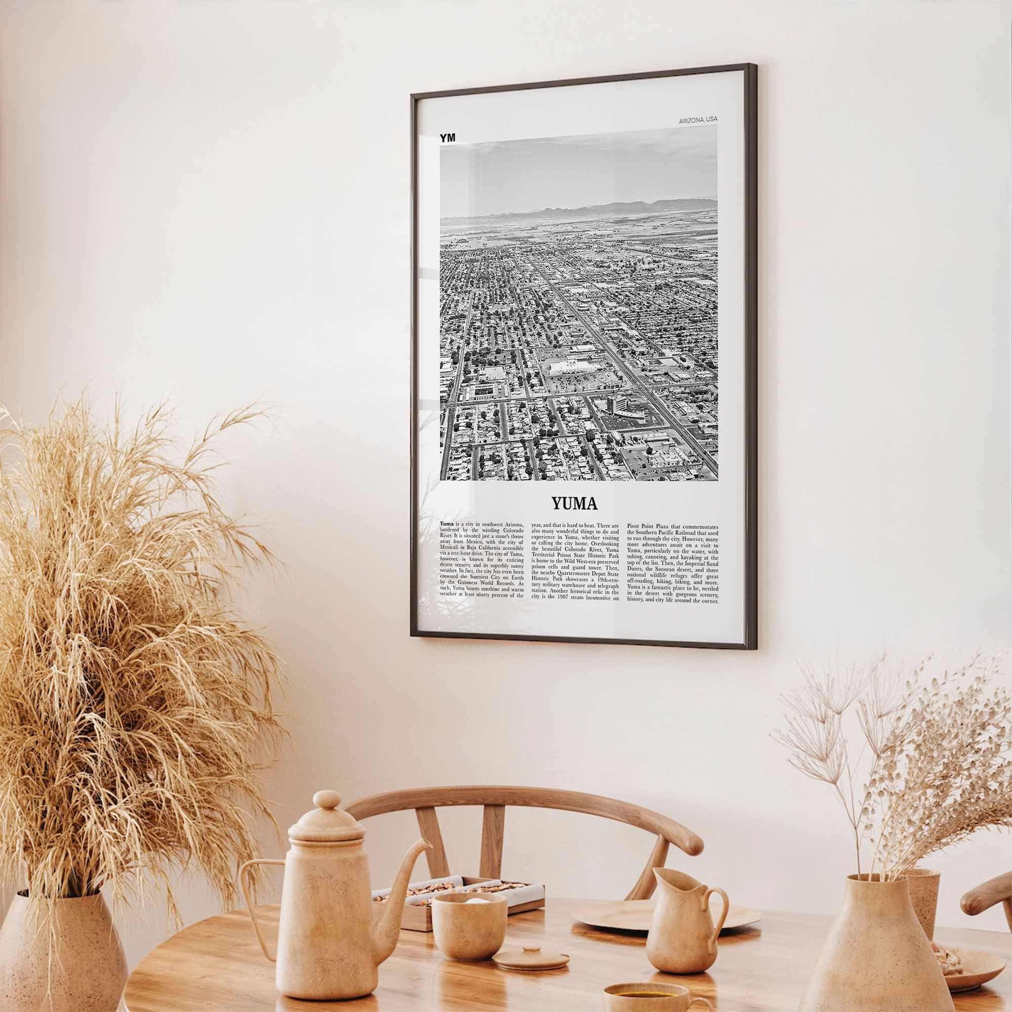 Yuma Print Black and White, Yuma Wall Art, Yuma Poster, Yuma Photo, Yuma Wall Décor, Yuma Map, Arizona, USA