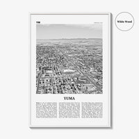 Yuma Print Black and White, Yuma Wall Art, Yuma Poster, Yuma Photo, Yuma Wall Décor, Yuma Map, Arizona, USA
