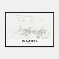 Zacatecas Map Landscape Poster