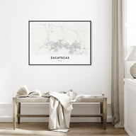 Zacatecas Map Landscape Poster
