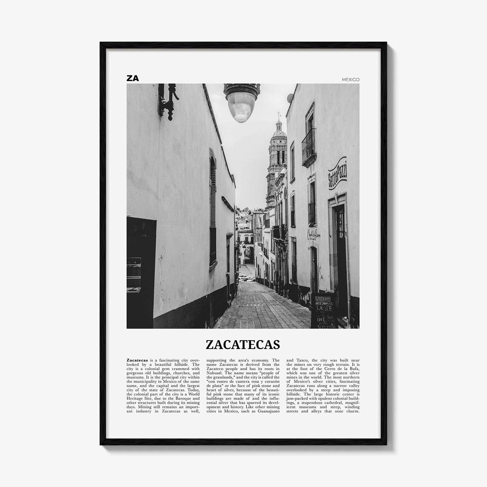 Zacatecas Print Black and White No 1, Zacatecas Wall Art, Zacatecas Poster, Zacatecas Photo, Zacatecas Wall Decor, Mexico