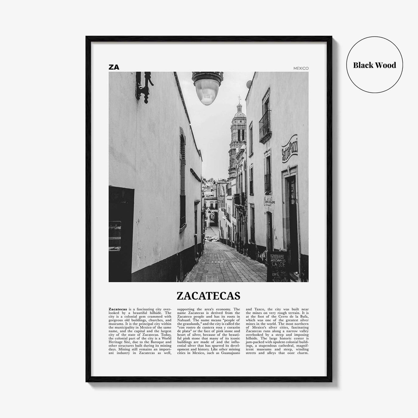 Zacatecas Print Black and White No 1, Zacatecas Wall Art, Zacatecas Poster, Zacatecas Photo, Zacatecas Wall Decor, Mexico