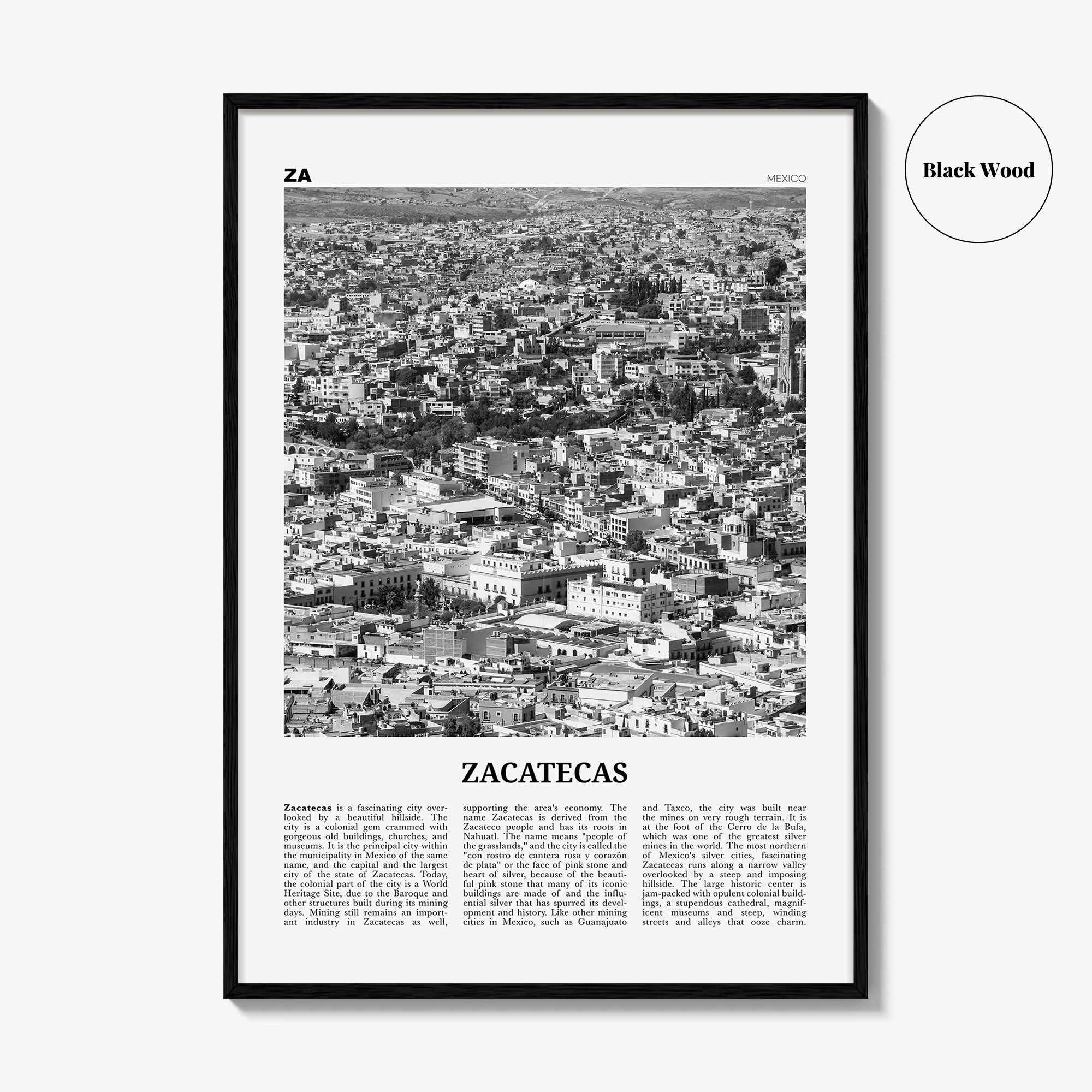 Zacatecas Print Black and White No 2, Zacatecas Wall Art, Zacatecas Poster, Zacatecas Photo, Zacatecas Wall Decor, Mexico