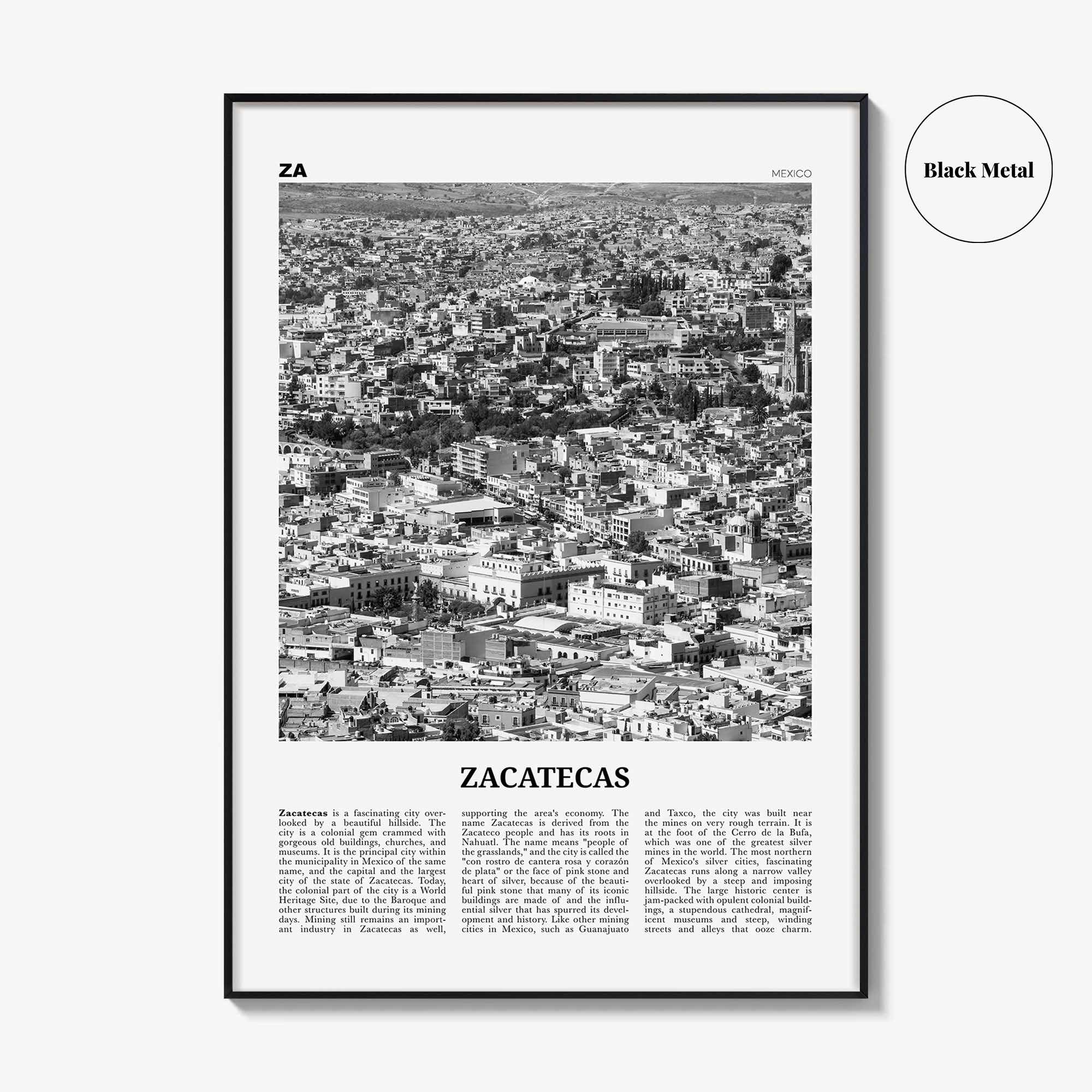 Zacatecas Print Black and White No 2, Zacatecas Wall Art, Zacatecas Poster, Zacatecas Photo, Zacatecas Wall Decor, Mexico