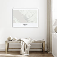 Zadar Map Landscape Poster