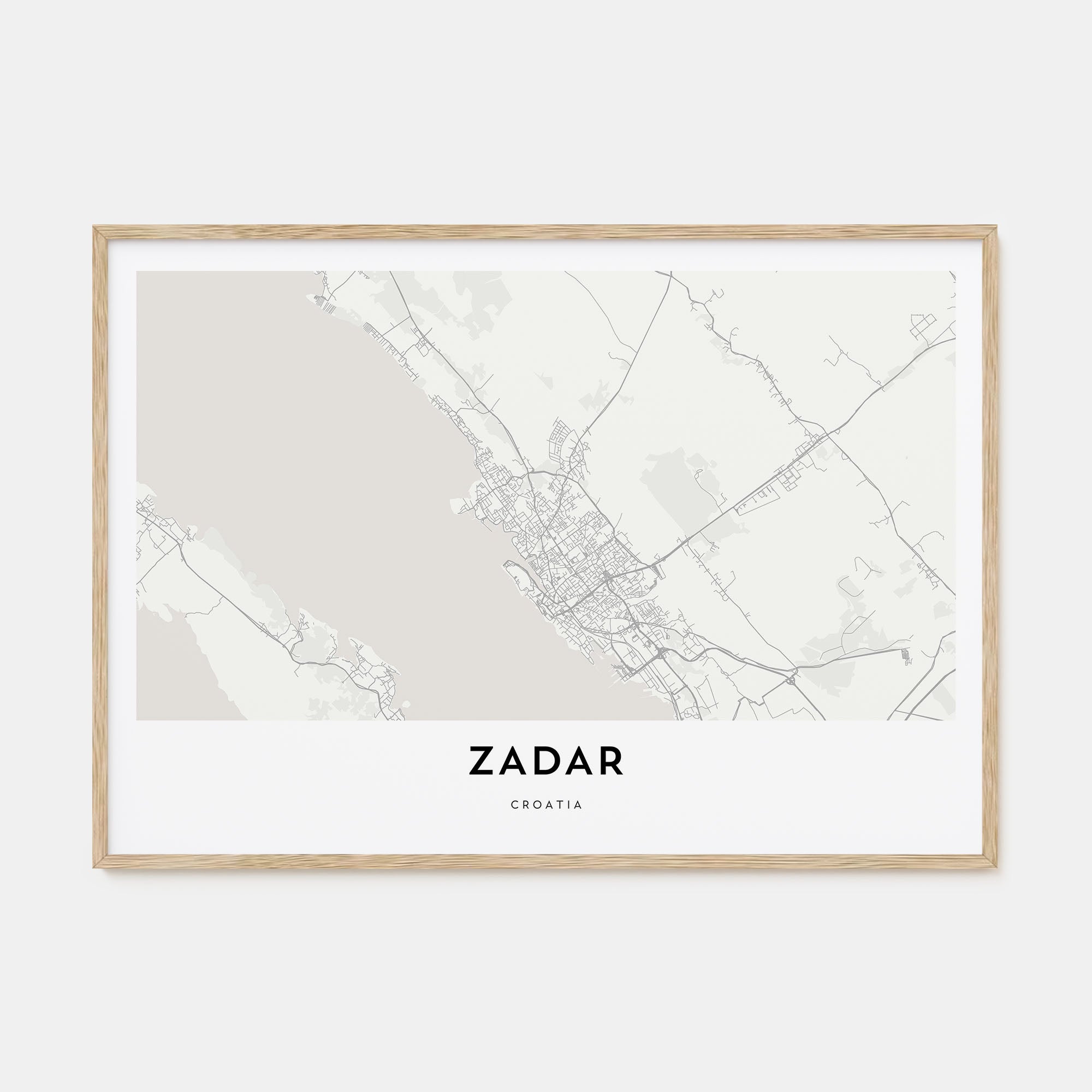 Zadar Map Landscape Poster