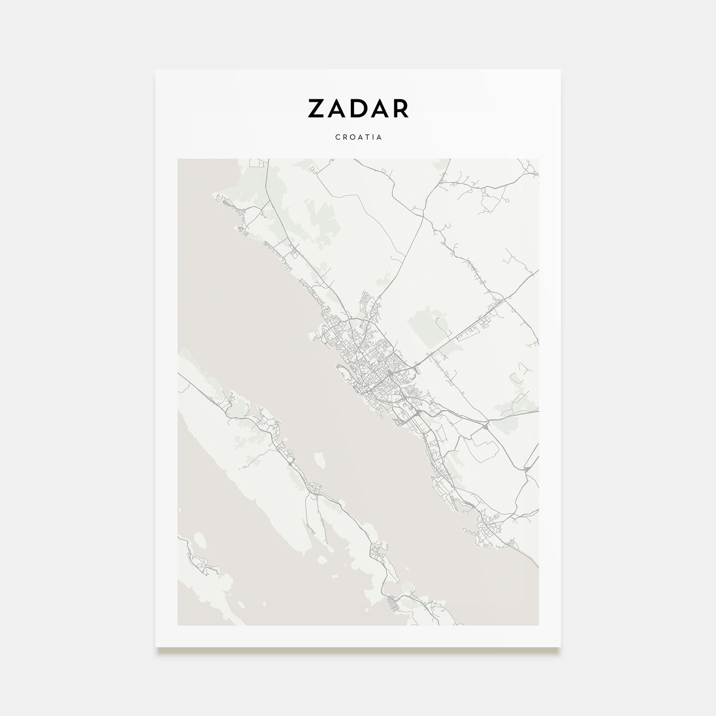 Zadar Map Portrait Poster