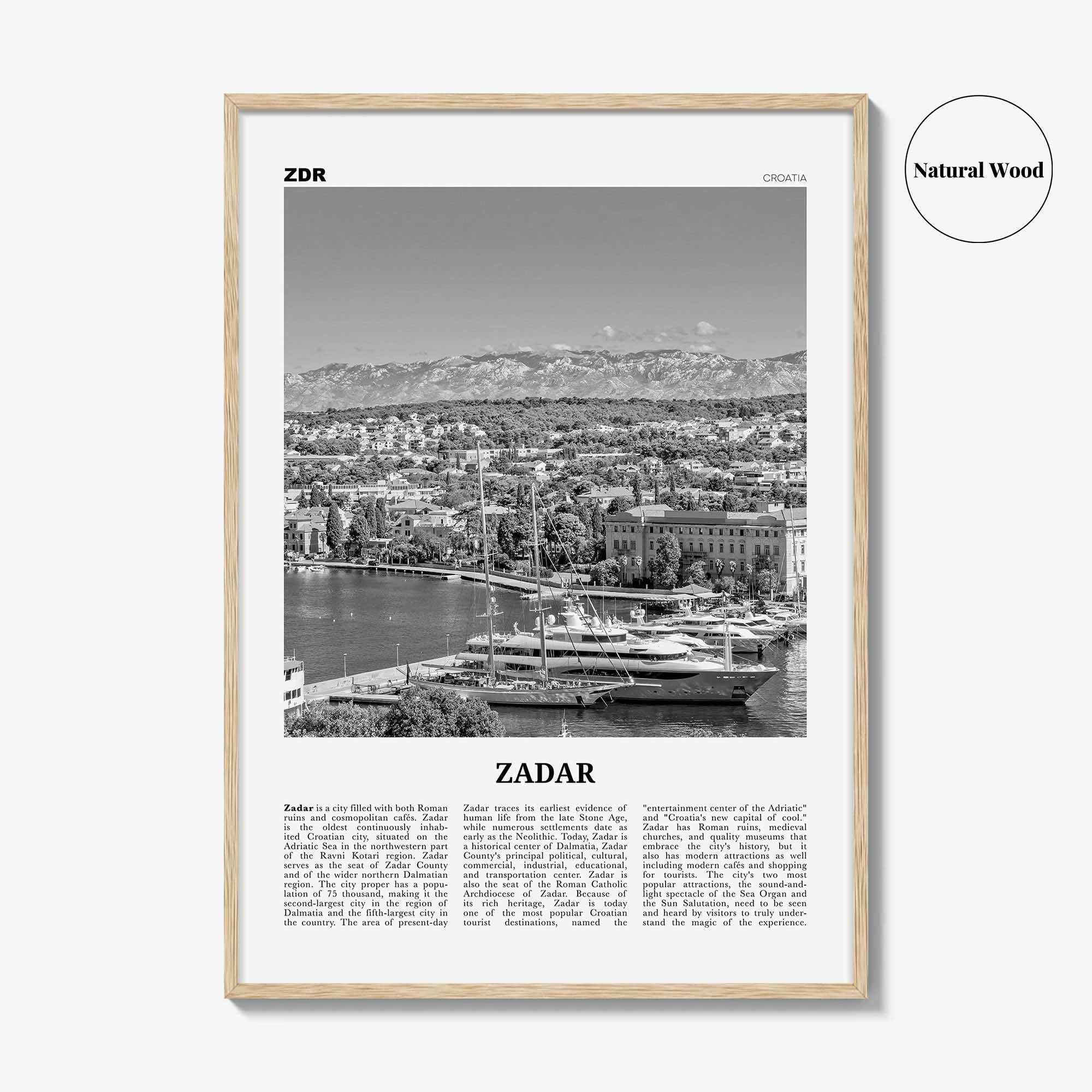 Zadar Print Black and White, Zadar Wall Art, Zadar Poster, Zadar Photo, Zadar Wall Decor, Zára, Croatia, Hrvatska, Europe