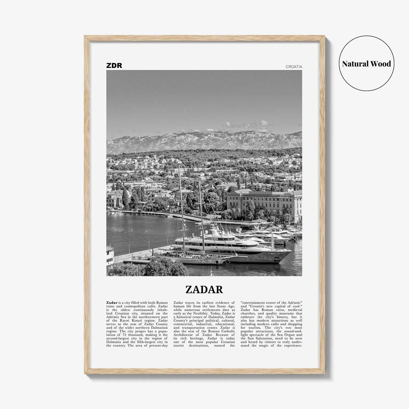 Zadar Print Black and White, Zadar Wall Art, Zadar Poster, Zadar Photo, Zadar Wall Decor, Zára, Croatia, Hrvatska, Europe