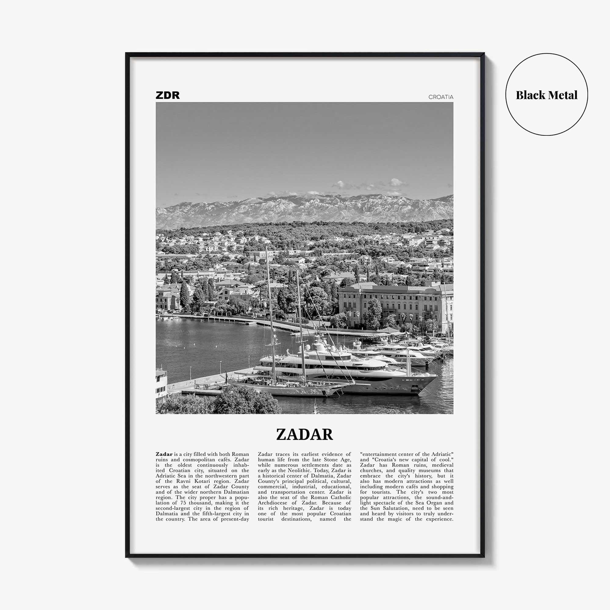 Zadar Print Black and White, Zadar Wall Art, Zadar Poster, Zadar Photo, Zadar Wall Decor, Zára, Croatia, Hrvatska, Europe