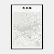 Zagreb Map Portrait Poster