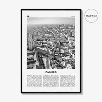 Zagreb Print Black and White, Zagreb Wall Art, Zagreb Poster, Zagreb Photo, Zagreb Wall Decor, Croatia, Medvednica, Hrvatska, Europe