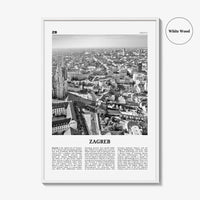 Zagreb Print Black and White, Zagreb Wall Art, Zagreb Poster, Zagreb Photo, Zagreb Wall Decor, Croatia, Medvednica, Hrvatska, Europe