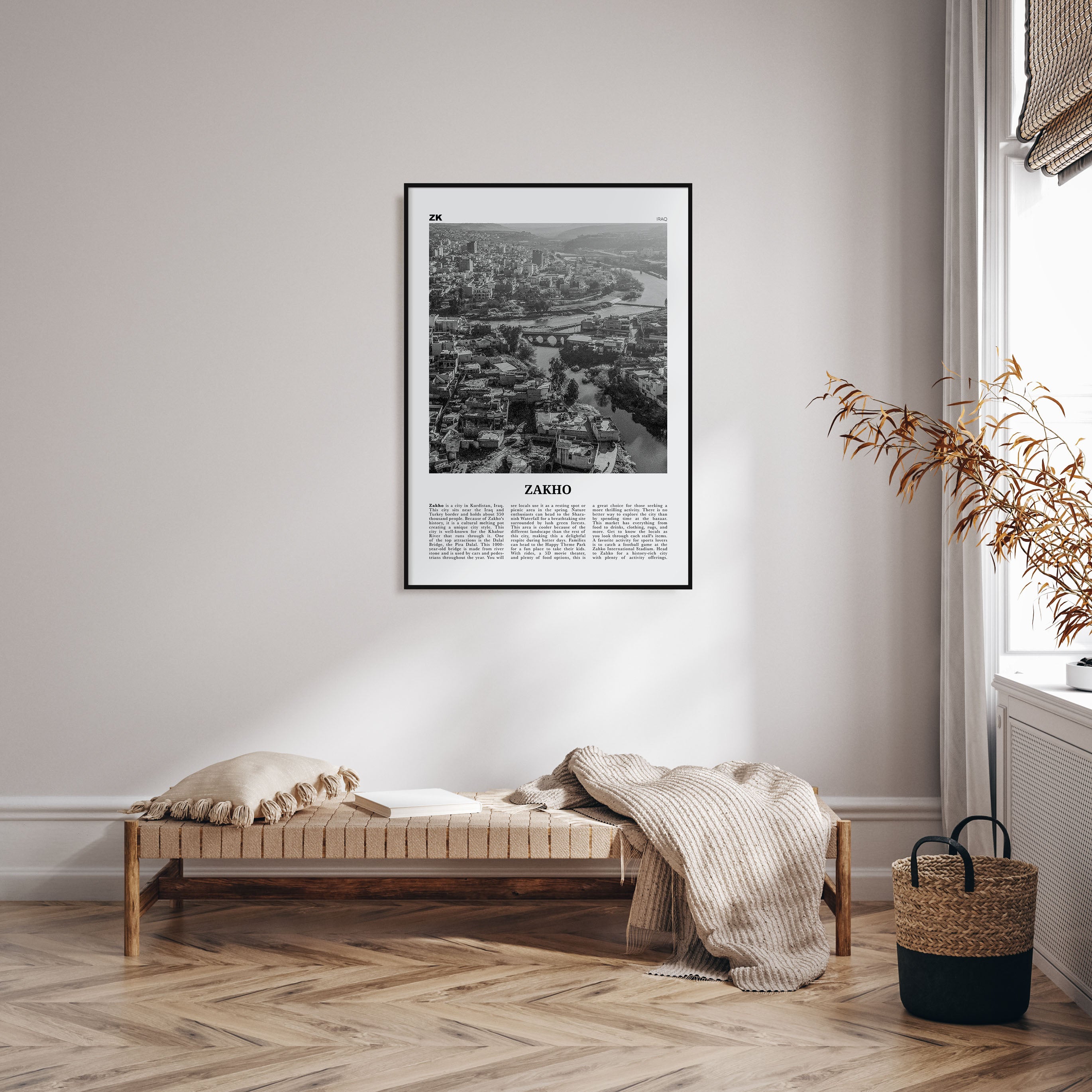 Zakho Travel B&W Poster