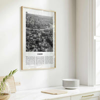 Zakho Print Black and White, Zakho Wall Art, Zakho Poster, Zakho Photo, Zakho Wall Décor, Zakho Map, Iraq